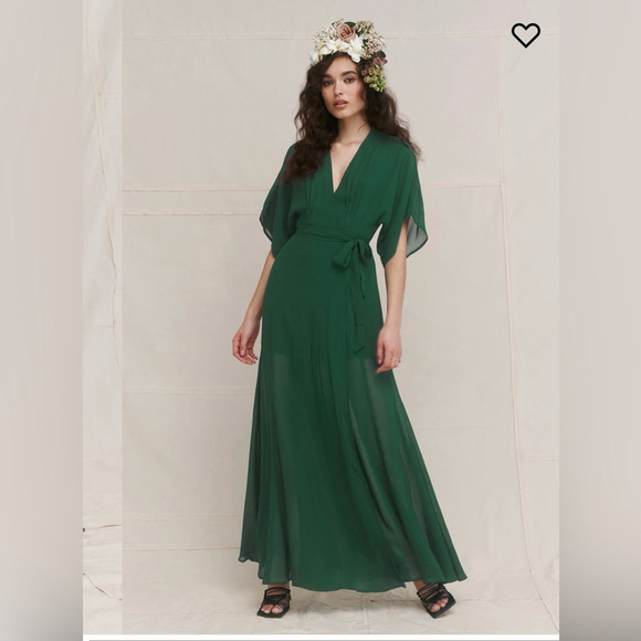 Women's Reformation Emerald Green Winslow Maxi Dress XS - Picture 3 of 8